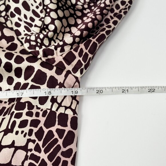 Talbots Petites Brown Silk Blend Animal Stretch Print Long Sleeve Size 12 - Picture 8 of 8